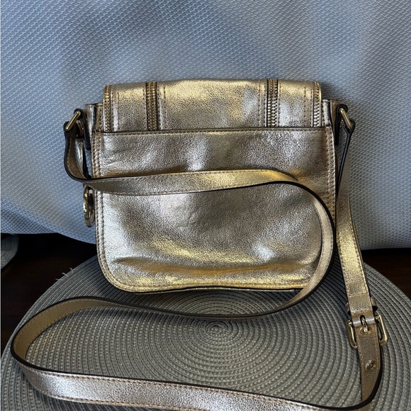 Michael Kors metallic gold crossbody bag with zipper detail. Like new! - Picture 2 of 2